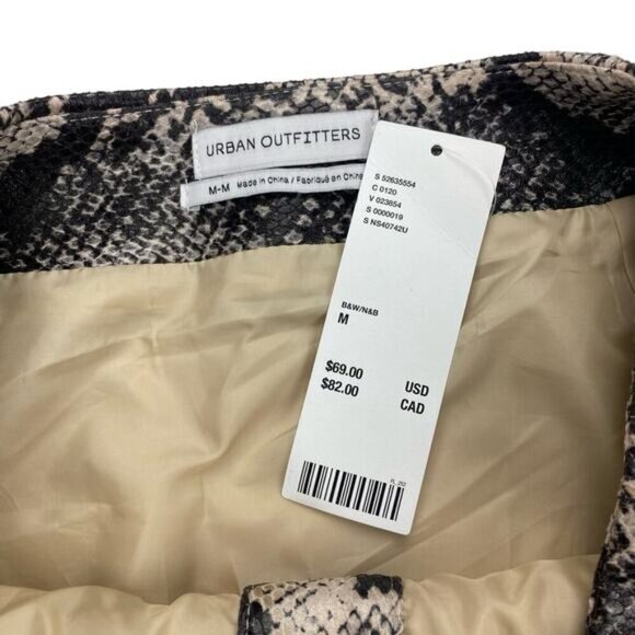 NWT URBAN OUTFITTERS UO Siren Snake Print Button-Front Mini Skirt Sz Medium - Picture 5 of 8